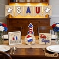 thumbnail image 2 of Patriotic Wooden Americanas Decor, 4th of July Independence Day Tabletop Signs, USA Flag Themed Home Ornament, Memorial Day Mantel Shelf Decor, Wooden Craft Set, 2 of 6
