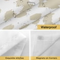 thumbnail image 5 of No Hook Shower Curtain with Snap in Liner, Cute Leopard Abstract Beige Waterproof Fabric Bathroom Curtain Mesh Top Window, Modern Minimalist Style Shower Curtains 72x72in, 5 of 9