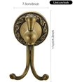 thumbnail image 6 of ABCISI Antique Brass Towel Hook, Bathroom Robe Hooks with Pattern Carving Design, Durable Wall Mounted Retro Double Hook Hanger to Hang Clothes, Bath Towel, Bag in Bedroom, Office, Dormitory, etc., 6 of 18