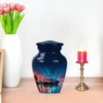 thumbnail image 7 of JAGASY Yacht Memorial Urn for Ashes Adult Male, Blue Small Urns for Ashes Keepsake, City Lights Decorative Urns for Husband, Sea Water Handcrafted Cremation Urn for Wife, (3 Inch), 7 of 7