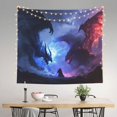 thumbnail image 2 of Junzan Red And Blue Fire Dragon Tapestry Wall Tapestry Home Decor for Room 60X51 Inches, 2 of 6