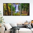 thumbnail image 3 of IDEA4WALL 3 Piece Framed Canvas Wall Art for Living Room, Bedroom Waterfall in Deep Forest of Croatia Canvas Prints for Modern Home Decoration Ready to Hang, 3 of 4