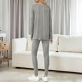 thumbnail image 6 of Bovxnpu Womens Pajamas 2 Piece Lounge Set Outfits Set V-Neck Long Sleeve Top with Elastic Waist Pocket Pants Sleepwear, 6 of 6
