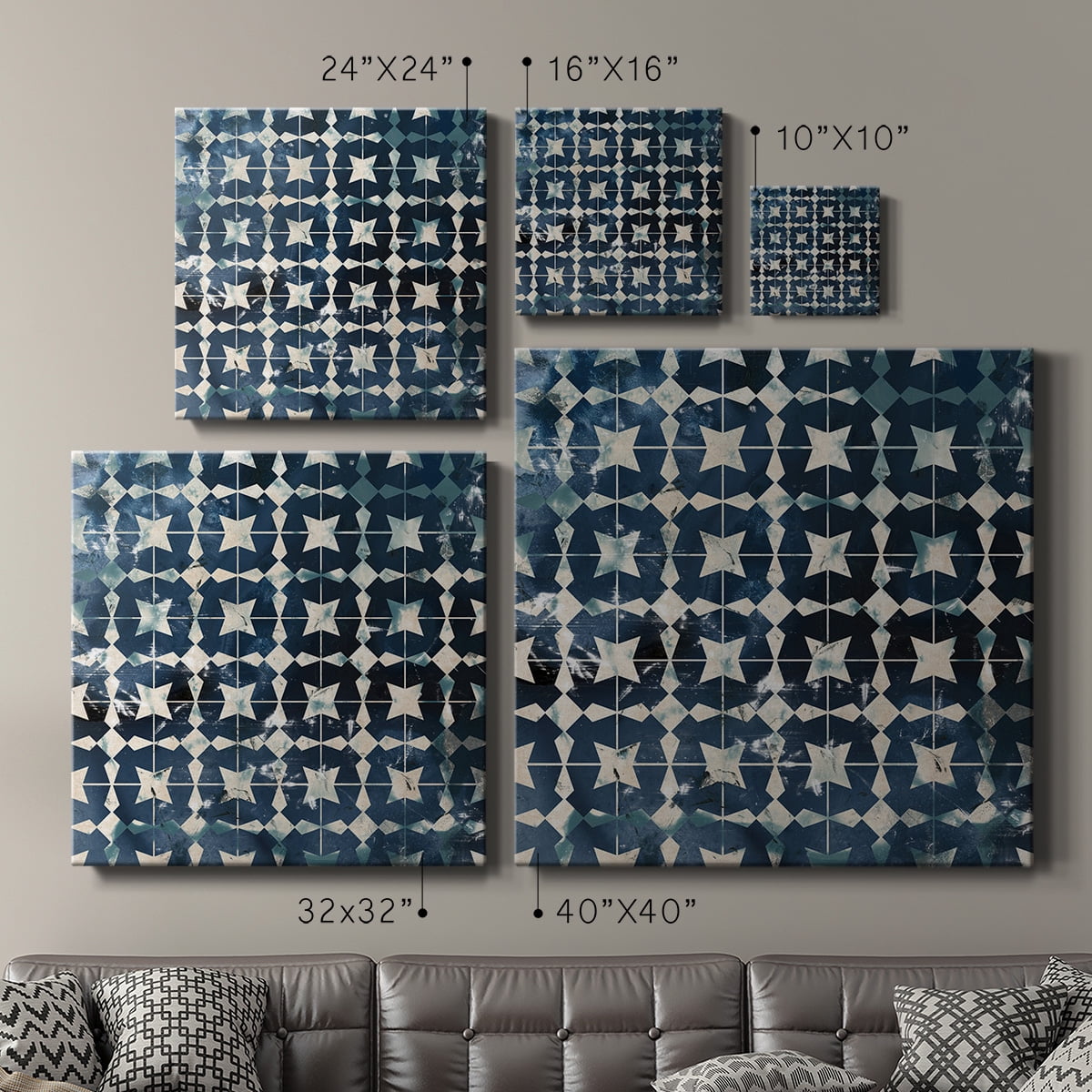 Wexford Home Tile-Dye I-Premium Gallery Wrapped Canvas, 10" x 10" - Ready to Hang