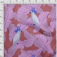 thumbnail image 4 of oneOone Cotton Cambric Pink Fabric Tropical Parrot With Leaves Fabric For Sewing Printed Craft Fabric By The Yard 42 Inch Wide, 4 of 4