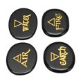 thumbnail image 4 of Piedras de palma grabadas, piedras ovaladas portátiles con símbolo de equilibrio de Reiki para meditación, limpieza de energía negativa, color negro, 4 of 5
