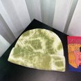 thumbnail image 4 of Gorros de lana para hombres y mujeres, gorros gruesos de invierno, medias cálidas, gorro cálido con estampado tie-dye degradado, gorro de lana, 4 of 5