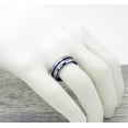 thumbnail image 5 of Tungsten Rings for Men Wedding Bands for Him 6mm Silver Blue Line, 5 of 9