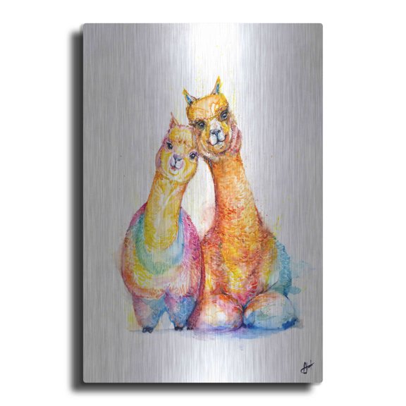 Luxe Metal Art 'Packa'Alpaca' by Marc Allante, Metal Wall Art, 24"x36"