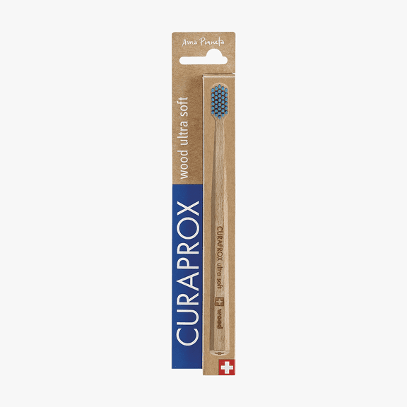 Curaprox CS Wood, Ultra Soft Wooden Toothbrush with 4,440 Filaments for Sustainable Oral Care