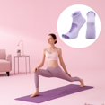 thumbnail image 4 of Tnobhg 1 Pair Pilates Socks Non-slip Grip Short Tube High-Stretch Breathable Cotton Socks Foot Protector Professional Ballet Dance Barre Women Yoga Socks Fitness Wear, 4 of 8