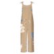 thumbnail image 5 of ICHUANYI Clearance Women Ladies Printed Summer Sleeveless Backless Loose Long Playsuits Rompers Jumpsuit(Khaki, XL) Ichaunyi WER2023080815181, 5 of 5
