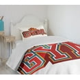thumbnail image 4 of Ambesonne Fitness Quilted Bedspread Set 2 Pcs, Vibrant Gym Sign Star, Twin Size, Red Petrol Blue Orange, 4 of 6