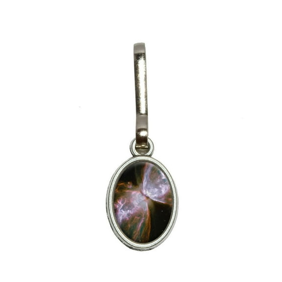Bug Butterfly Nebula - Galaxy Space Oval Zipper Pull