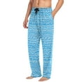 thumbnail image 5 of Blue Waves Men's Lightweight Pajama Bottoms Stretch Elastic Waist Side Pockets Spring Fall, 5 of 7