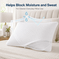 thumbnail image 4 of Wdhugt White Quilted Pillow Protector Cover with Zipper, Polyester Full Wrap Pillowcase Cover, 29.1x18.9in, 1 Pack Pillowcase, 4 of 9