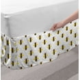 thumbnail image 2 of Queen Bee Bed Skirt, Silhouettes Placed on Hexagons Background, Elastic Bedskirt Dust Ruffle Wrap Around for Bedding Decor, 4 Sizes, White Mustard, by Ambesonne, 2 of 2