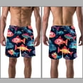 thumbnail image 3 of luoweisi Men's Beach Shorts Quick Dry Swim Trunks with Mesh Lining Fish S, 3 of 5