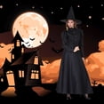 thumbnail image 4 of Disfraz Halloween Premium De Tela Bruja Witch Hechicera Maga Bk Disfraces Adulto 12+ Talla Mediana, 4 of 9