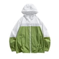 thumbnail image 2 of QNANSPI Mens Windbreaker Hodded Jacket, Summer Casual Outwear, Men Contrast Color Protection Clothing Lightweight Breathable Hooded Top Solid Color Outdoor Hooded Sun Jacket, 2 of 5