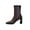 Coffee, variant on Women's Mid Calf Boots Fashionable Winter Pointy Toe Straight Shaft Low Block Heel Booties