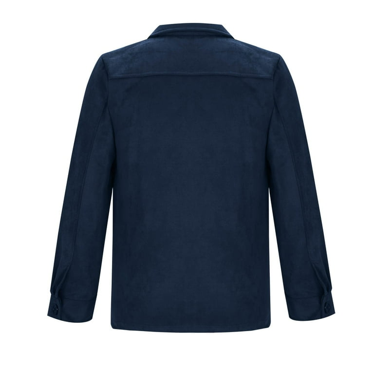 Xysaqa Men's Faux Suede Leather Jacket Button Up Casual Trucker Coat for Men Vintage Long Sleeve Fall Winter Clothes Dark Blue Xysaqa Men's Faux Suede Leather Jacket Button Up Casual Trucker Coat for Men Vintage Long Sleeve Fall Winter Clothes Dark Blue