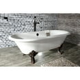 thumbnail image 2 of Aqua Eden VCTDE7232NL5 72-Inch Cast Iron Oval Double Ended Clawfoot Tub (No Faucet Drillings) in White/Oil Rubbed Bronze, 2 of 10