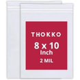 thumbnail image 1 of Clear Reclosable Bags, Single Track Zipper 2 Mil Thickness Zip Plastic Poly Bags (100) (8x10), 1 of 1