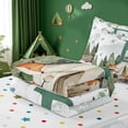thumbnail image 5 of meiyoeat Cartoon Rv Country Style Zipper Twin Comforter Sets with Fitted Sheet and 2 Pillowcases For Boys,Rustic Letter E Print Zipper Bedding Set,Polkadot Reversible,4 Pieces, 5 of 7