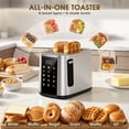thumbnail image 2 of ONSON 2 Slice Toaster, LED Touchscreen, Stainless Steel，Wide Slot, 800W, 6 Bread Modes, Auto Timer,  Kitchen Essential, 2 of 9