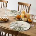thumbnail image 5 of Thanksgiving Fall Round Braided Placemats Set of 1, Rustic Green White Pumpkin Leaf Script Letter Heat Insulation Place Mats Washable Non-Slip Table Mats for Kitchen Dining Party, 13 Inches, 5 of 9