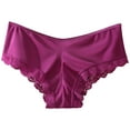 thumbnail image 4 of Bigersell Ladies Underwear Clearance Womens Lace Underwear Cheeky Panty Style P-1215 Nylon Period Panties Thong Briefs Mid Waist Women Cheeky Panties Purple L, 4 of 4