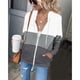 thumbnail image 4 of Women Hooded Coat, Polyester Women Zipper Coat Easy To Match  For Party For Ladies ANGGREK Blanco XXL, 4 of 6