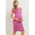 thumbnail image 2 of Solid Short Sleeve T-Shirt Bodycon Maternity Midi Dress, 2 of 3
