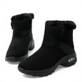thumbnail image 3 of YOURDIARY Womens Suede Snow Boots Winter Warm Fuzzy Boots Comfortable Ankle-High Boots with Fur Lining, 3 of 10