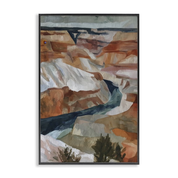 Stupell Industries Contemporary Canyon Rim Textures Impression Black Framed Giclee Art, 12 x 18, by Chromatic Storm Studio