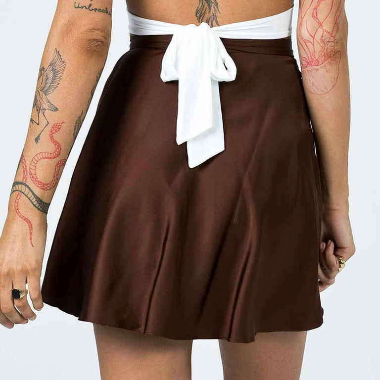 Women's Basic Versatile Stretchy Flared Casual Mini Skater Skirt