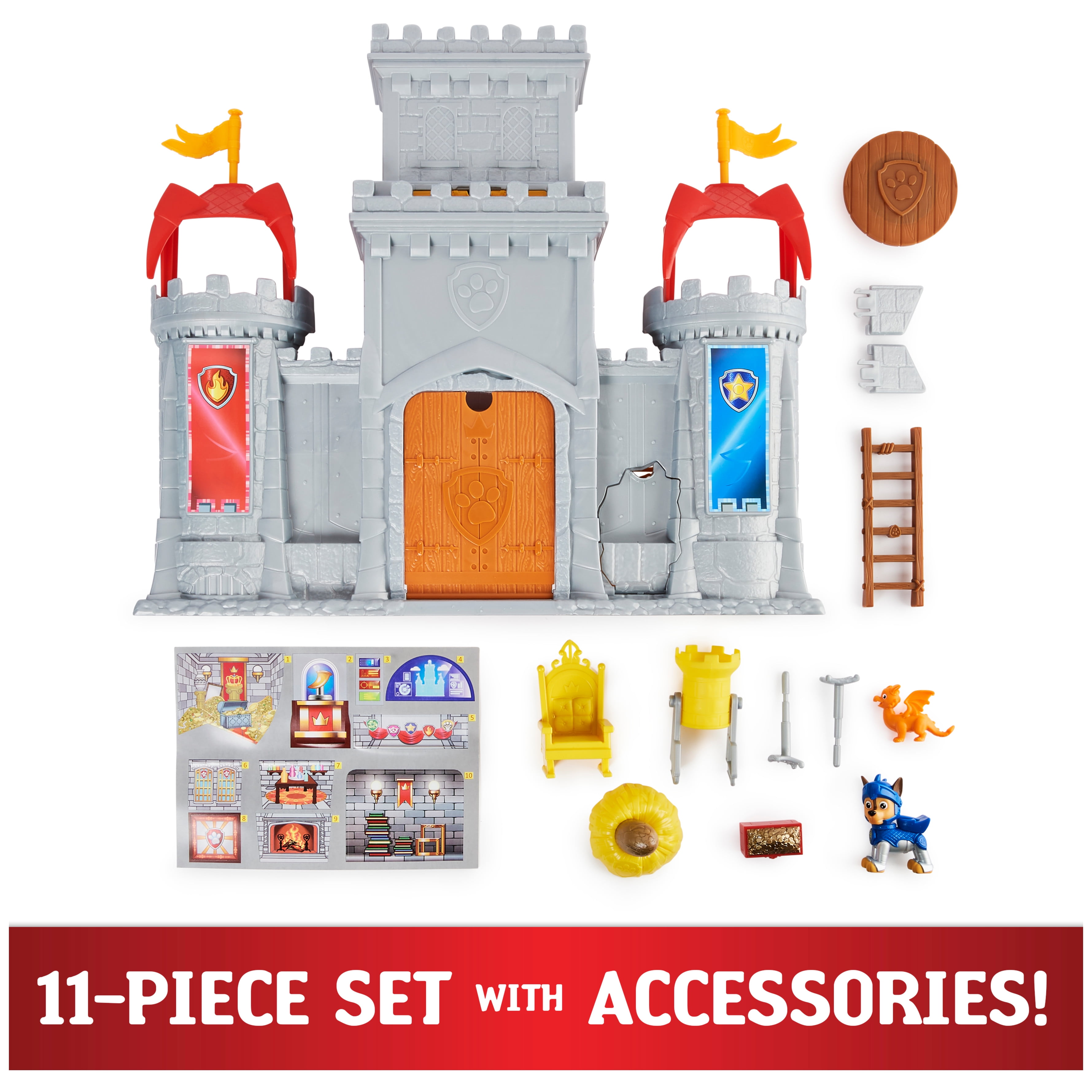 PAW Patrol Rescue Knights Castle HQ Playset with Chase and Mini Dragon  Draco NIB