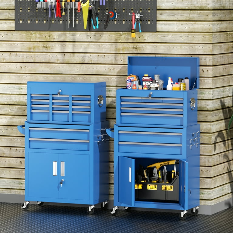 2点セット　eleventyイレブンティ　ブルーブルー Mobile 2-in-1 Large Capacity Tool Chest & Cabinet, 8-Drawer Big