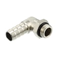 thumbnail image 1 of Adaptador de manguera de latón de 90 grados para automóvil universal, 10 mm de 3/8" a macho G1/4" BSP BSPT tono plateado, 1 of 7