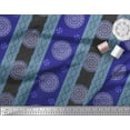 thumbnail image 1 of Soimoi polyester Crepe Fabric Stripe & Mandala Decorative Printed Fabric 1 Yard 42 Inch Wide, 1 of 3