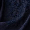 thumbnail image 4 of Women's Short Sleeve T-shirt Embroidered Tops For Women Floral Cotton Linen Tunic Tshirt Tee Women 3/4 Sleeve V Neck Button Boho Ethnic,Blue Women's Short sleeve T-shirt XXL, 4 of 7