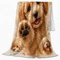 thumbnail image 2 of Adorable Poodle Portrait Floral Vines Playful Vignettes, Playful Pet Portrait Pattern, Warm Flannel Blanket for Living Room and Bedroom, Dog Lovers Just Because Gift, Pet Lover Home Decor, 2 of 9