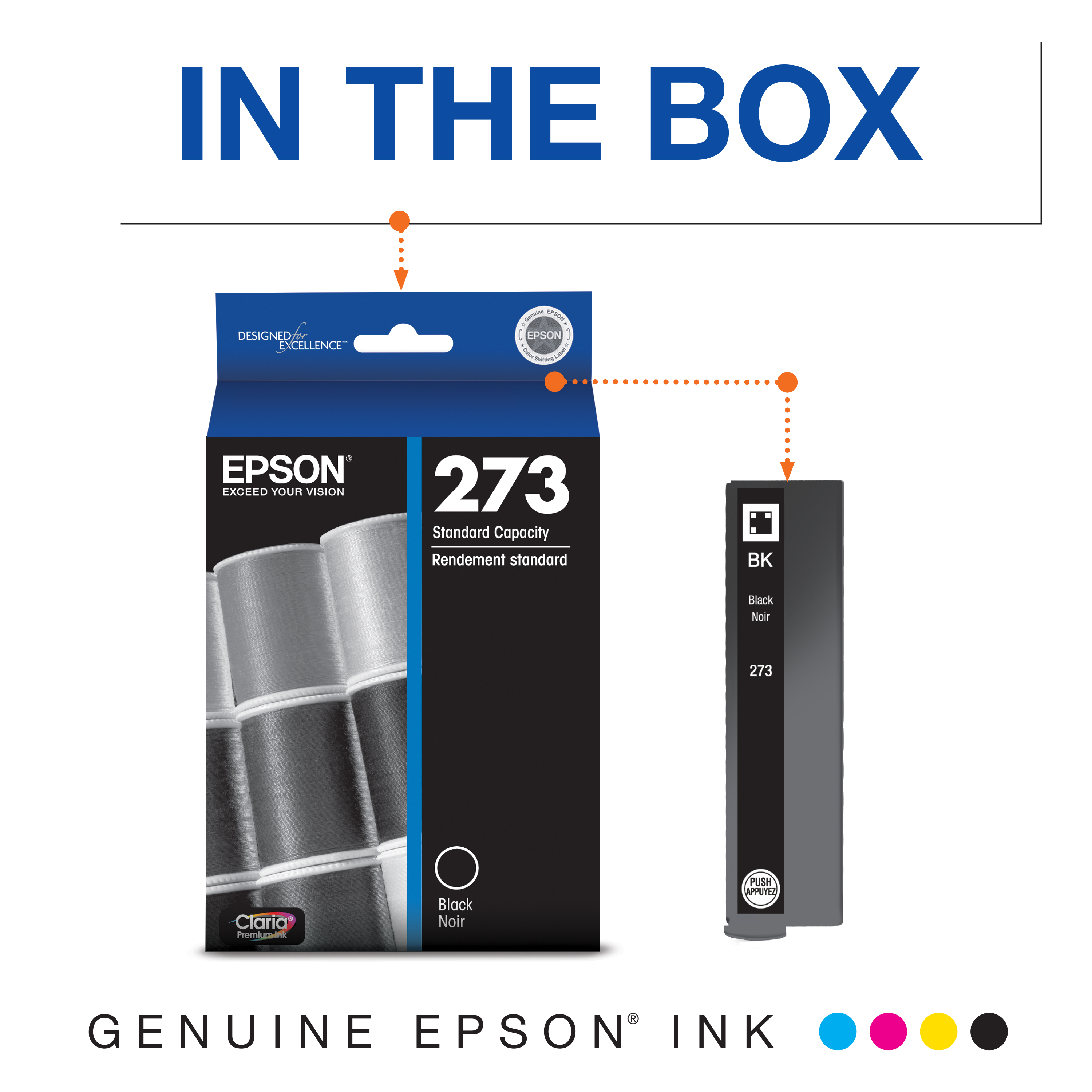 Epson T273 Claria Genuine Ink Standard Capacity Black Cartridge - image 2 of 5