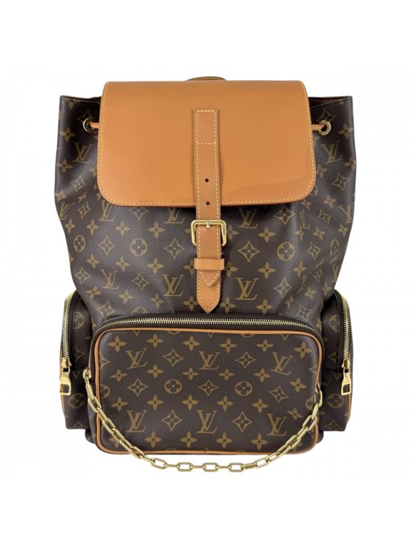 Pre-Owned Louis Vuitton Men's Trio Backpack, M44658, Monogram Canvas, Brown, Gold Hardware
