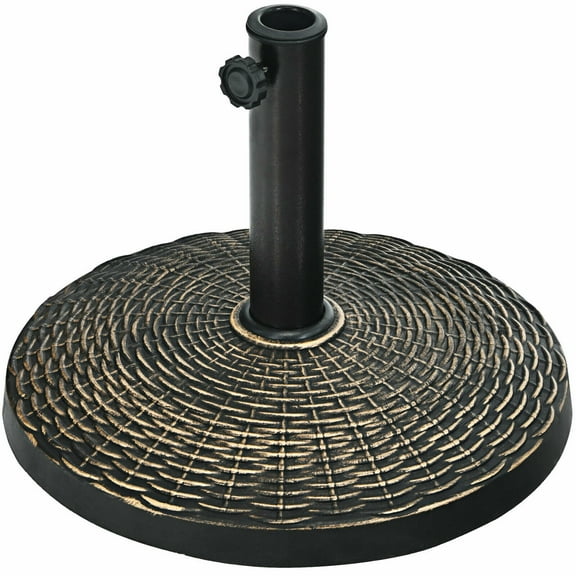 Topbuy 18" Patio Resin Umbrella Base, 24 LBS Outdoor Heavy Duty Round Umbrella Base