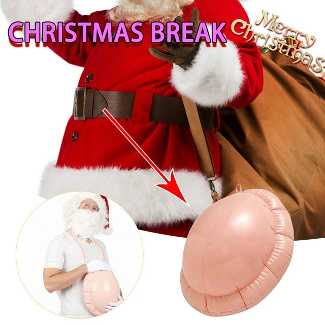 Tyidzon Santa Claus Inflatable, Big Belly with Mini Inflator, Cosplay Props, Pregnant Woman Fake Belly Santa Big Belly Inflatable Belly Christmas Santa Claus Costume