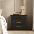 thumbnail image 2 of Clifford Traditional Nightstand in Black (3-Drawer), 2 of 10