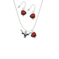 thumbnail image 2 of Delight Jewelry Silvertone Longhorn Red Lucky Ladybug Necklace and Dangle Earrings Set, 2 of 6