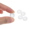 thumbnail image 4 of Botones de costura de resina Uxcell redondos planos de 4 agujeros para creación de tarjetas, álbumes de recortes, 10 Pcs, Blanco, 12.5mm, 4 of 5